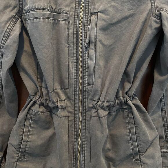 ~ Madewell SM Boho Jacket Fleet Utility Cotton Pockets Olive Green Preppy Zip - Picture 3 of 13